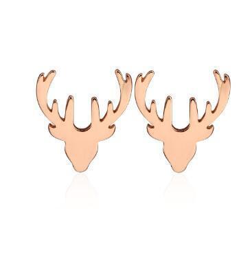 Antler Joy Studs Rose Gold Owls & Turtles Jewelry