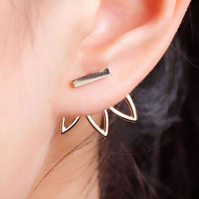 Hollow Leaf Ear Jackets Jewelry